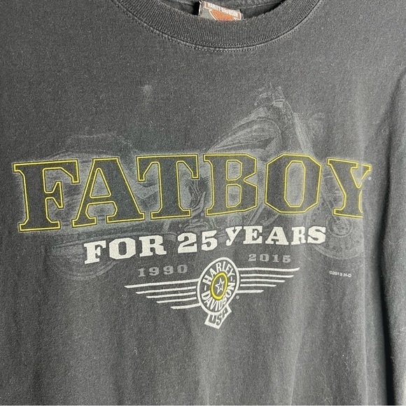 Harley Davidson Fatboy 25 Years T Shirt - Picture 3 of 5